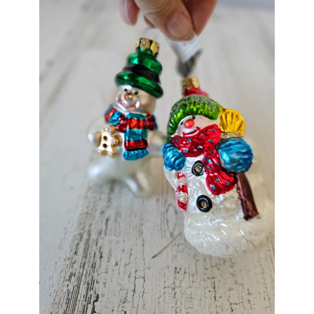 Christborn snowman glass ornament set